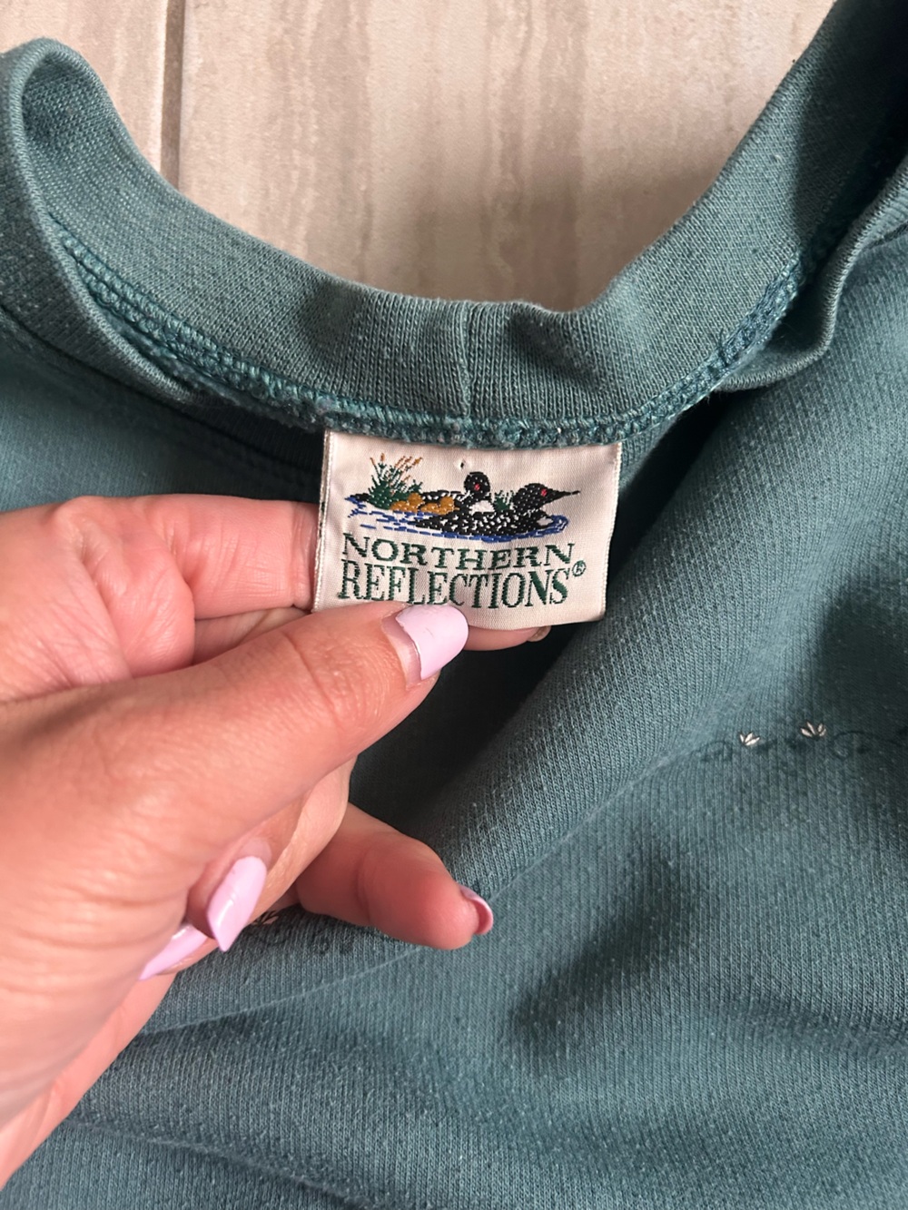 Vintage Northern Reflections Crewneck Sweatshirt in Teal‎ size L/Xl - Picture 3 of 4